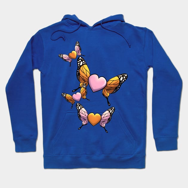 Butterfly Hearts Hoodie by Elora0321